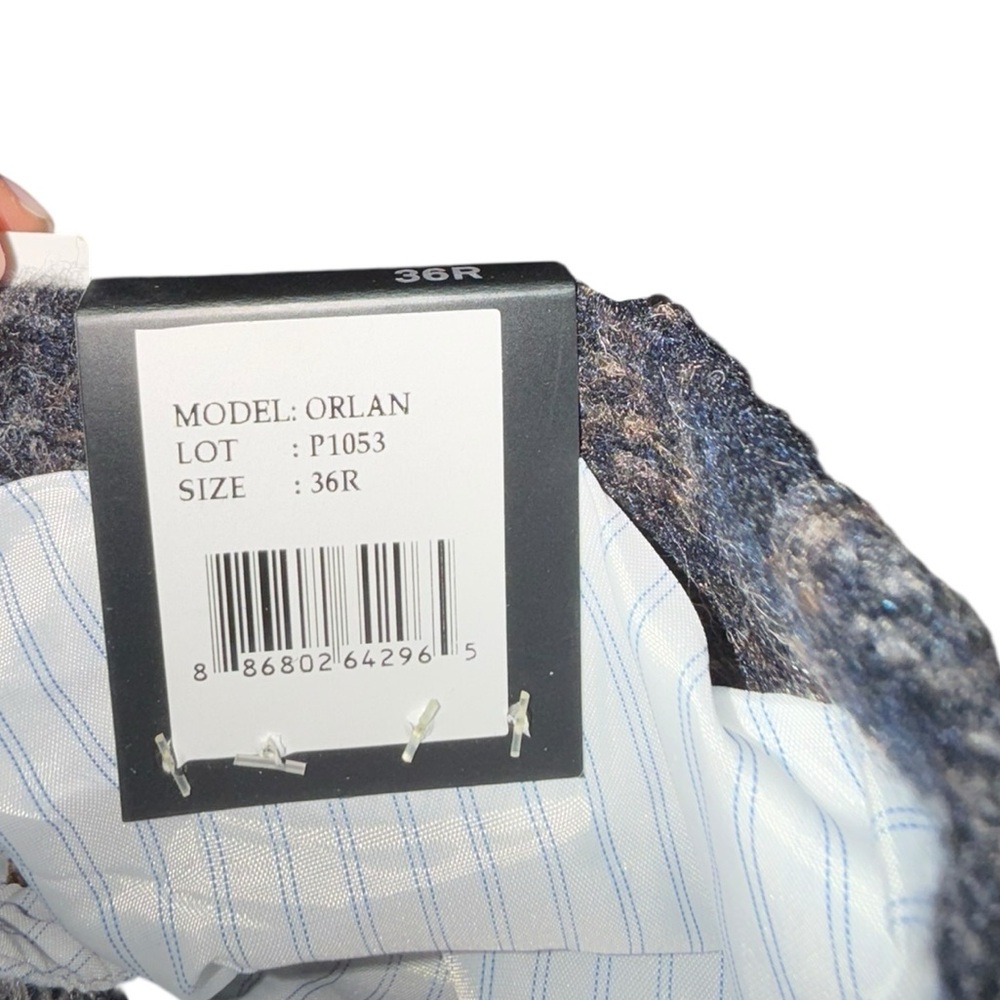Original Penguin "Orlan" Slim Fit Sport Coat in a textured grey plaid 36R nwt - Picture 8 of 9